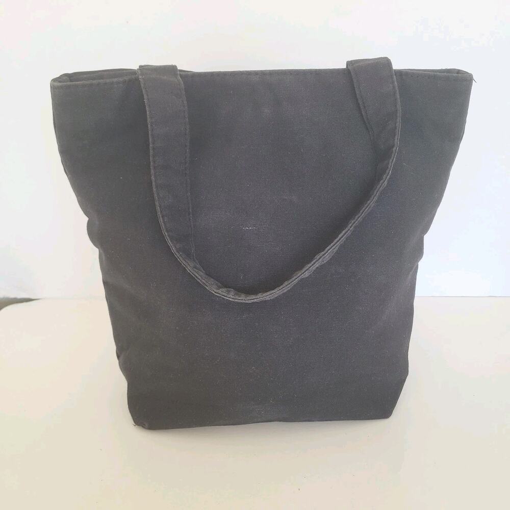 Yves Saint Laurent YSL Parfums Tote Bag Black Large Shoulder Bag Cotton Bow Logo - Picture 2 of 12